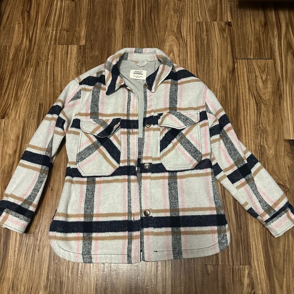 Ashley Outerwear Plaid Button-Up Jacket